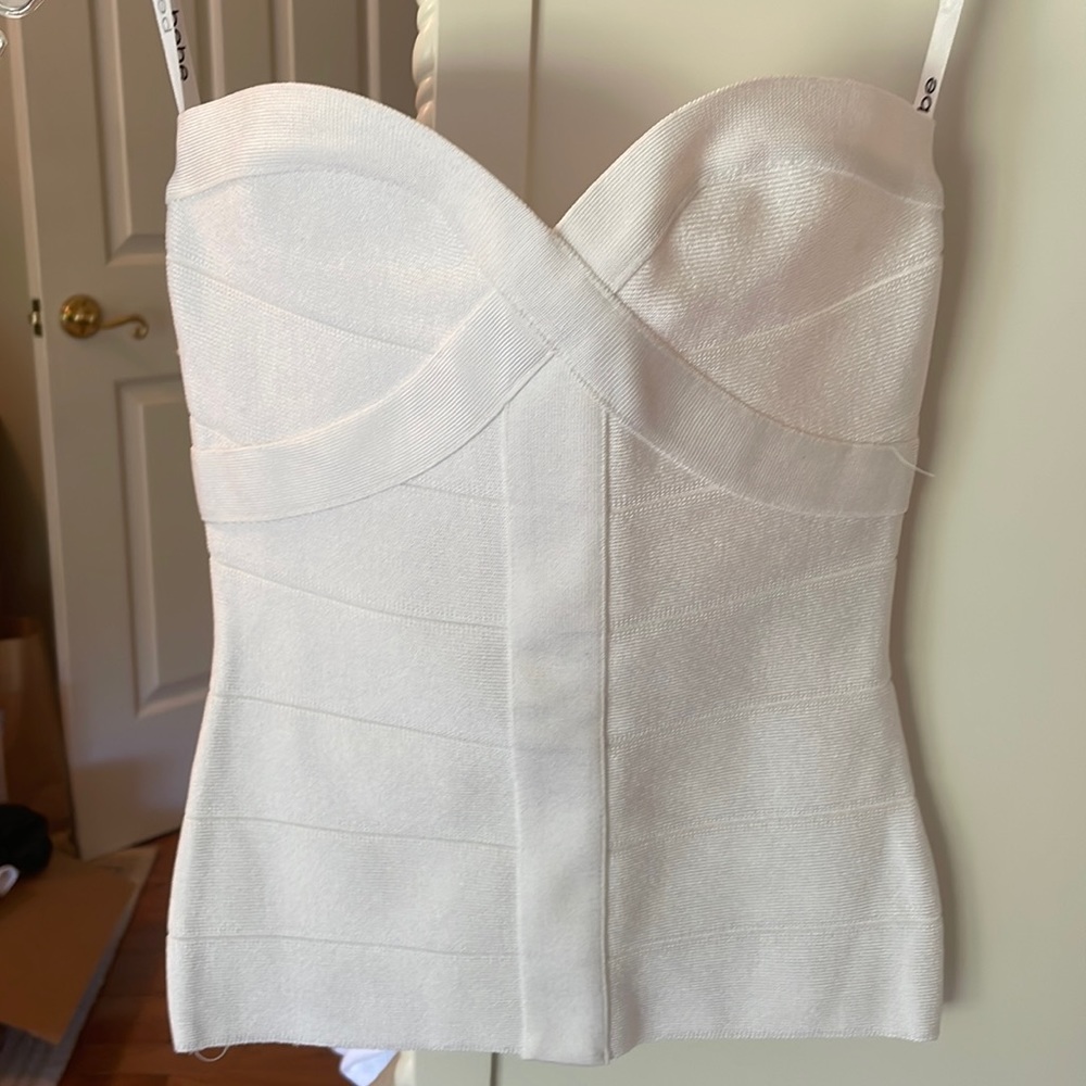 NWT Bebe sweetheart neckline white tube top size XS